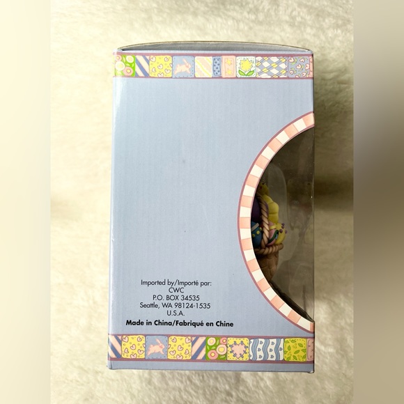 Collectible Easter Glass Ball Polymer Clay White Bunny Rabbit Figure Decor - Picture 5 of 12